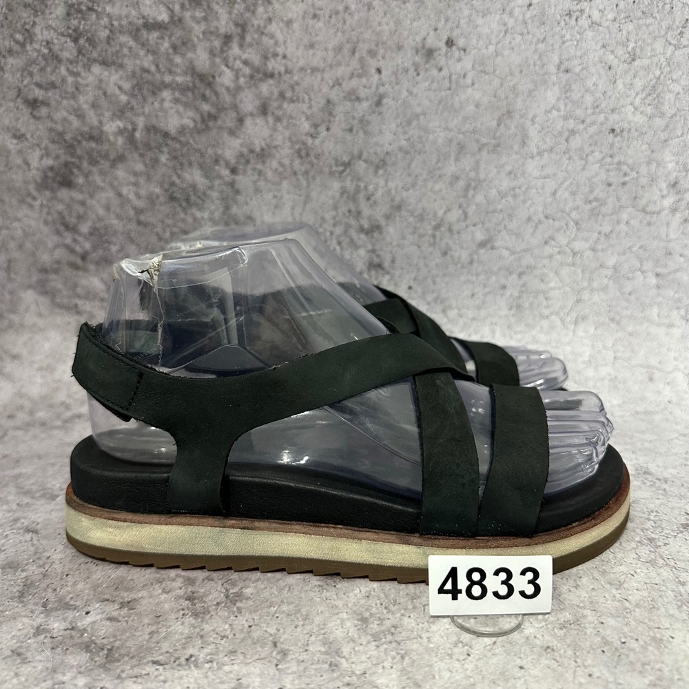 Merrell Juno Backstrap Sandals Womens 5 Black Nubuck Leather Platform Crisscross